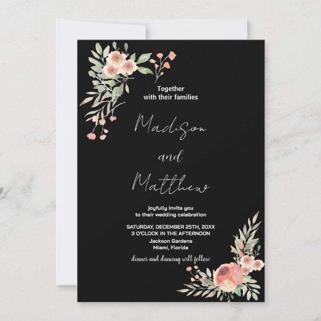 Flower Wedding Invitations (Front)
