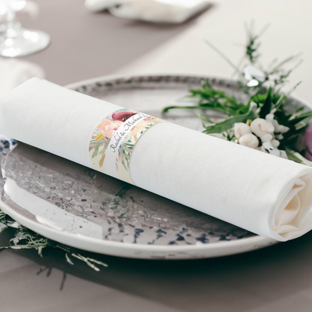 Flower  Wedding Napkin Bands (Custom Flower Wedding Napkin Bands)