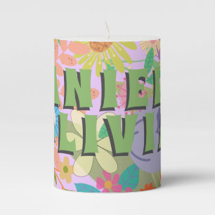 Flower Wedding Pillar Candle