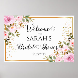 Flower Wedding welcome sing poster print