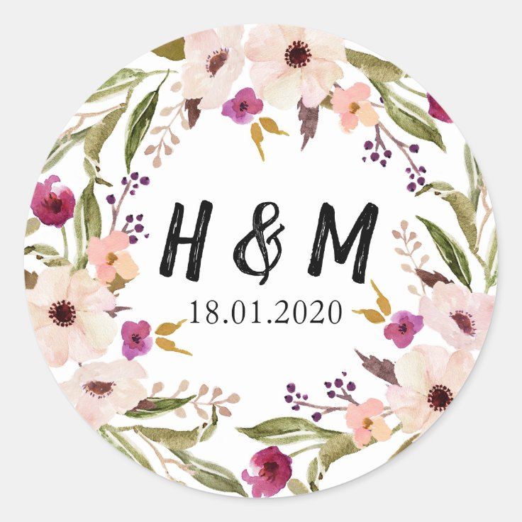 Flower weeding sticker Zazzle