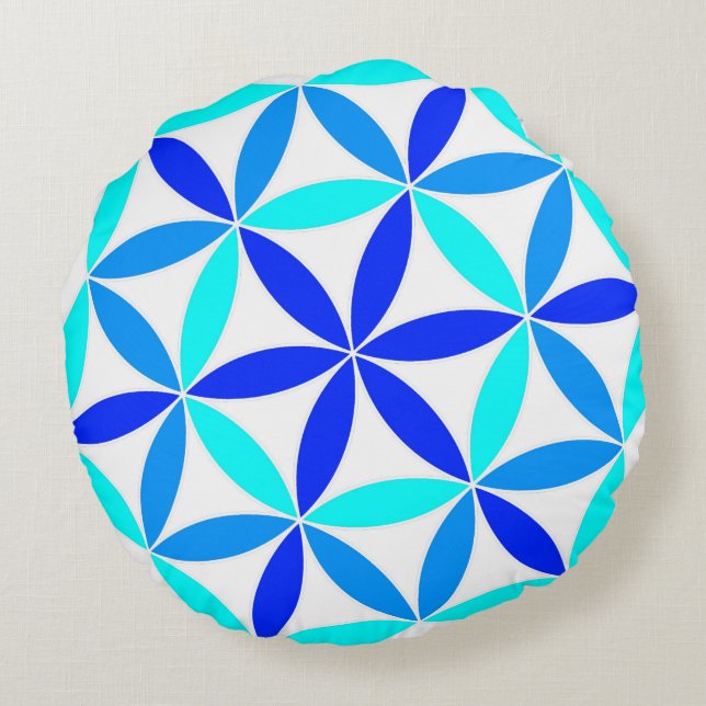 Flower wheel round pillow (Back)