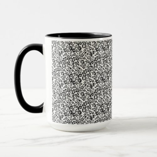Flower white and black mug mug