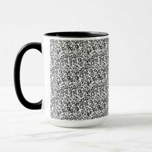 Flower white and black mug mug