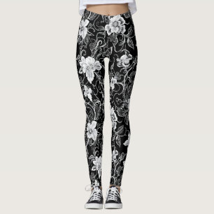 Flower White Lace Leggings