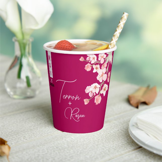 Flower wine paper cups (Insitu)