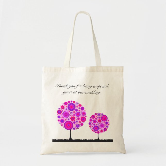 Flower Wishing Tree Purple Wedding Favor Bag (Front)