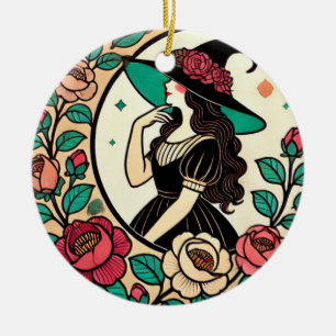Flower Witch                                       Ceramic Ornament