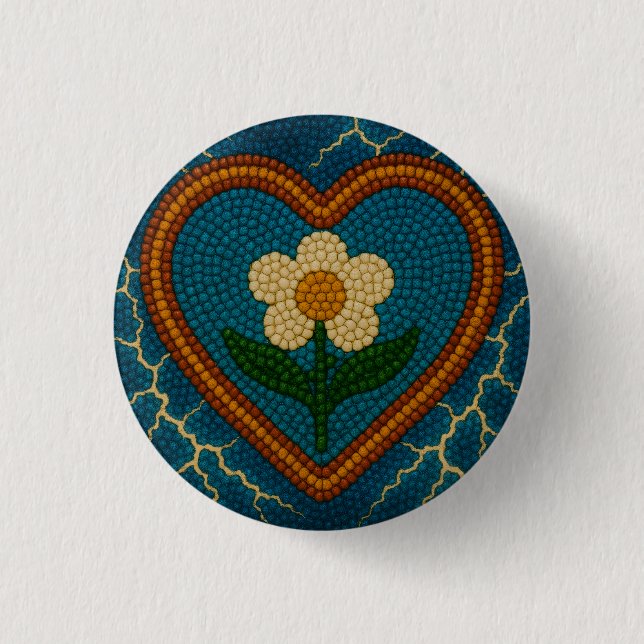 Flower with Beads and Thunder Button (Front)