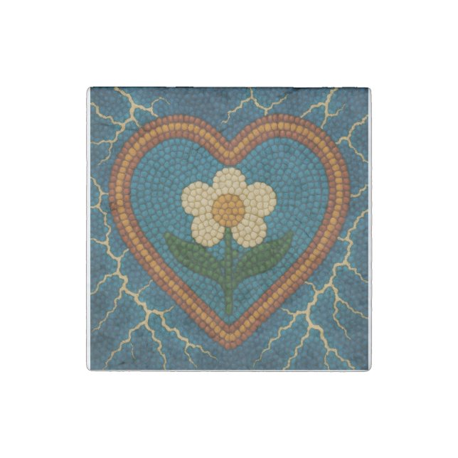 Flower with Beads and Thunder Stone Magnet (Front)