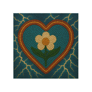 Flower with Beads and Thunder Wood Wall Art