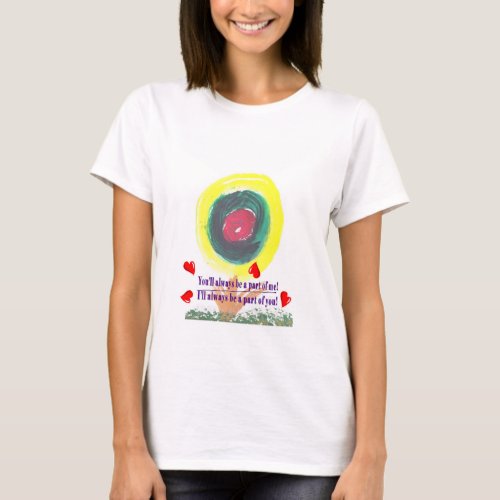 Flower with Heart Petals says Be a part of me T_Shirt