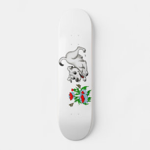 Flower with Heart, Puppy & Butterfly Skateboard Deck