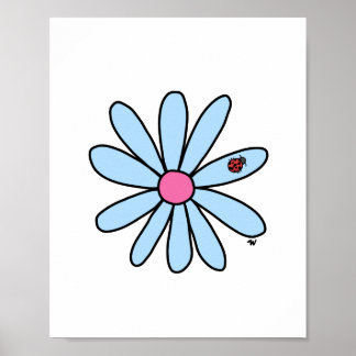 Flower with Ladybug Poster