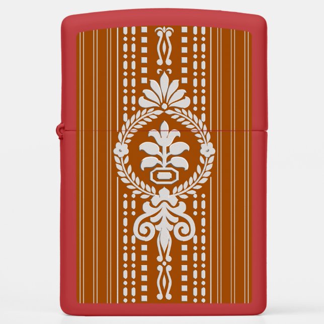 Flower with laurel wreath big zippo lighter (Front)