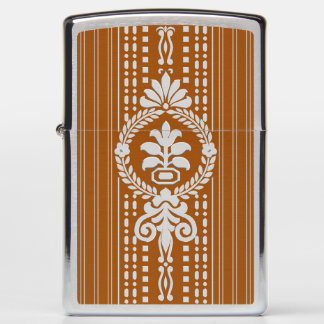 Flower with laurel wreath big zippo lighter