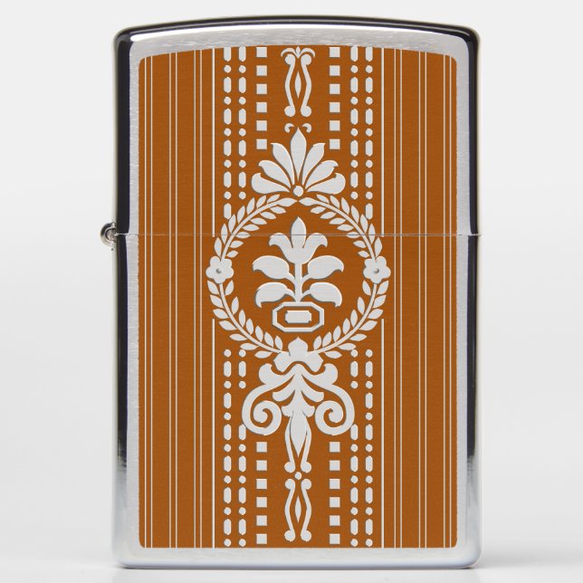 Flower with laurel wreath big zippo lighter (Front)
