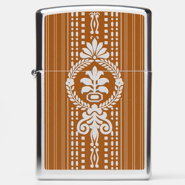 Flower with laurel wreath big zippo lighter (Front)