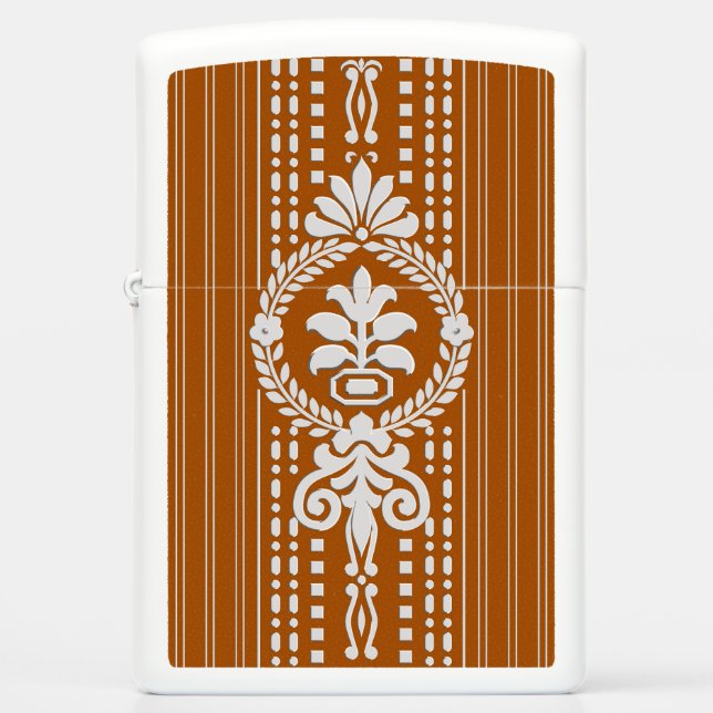 Flower with laurel wreath big zippo lighter (Front)