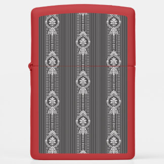 Flower with laurel wreath in grey small zippo lighter