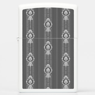 Flower with laurel wreath in grey small zippo lighter