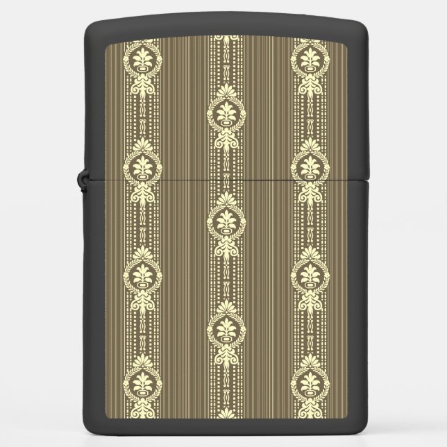 Flower with laurel wreath in sepia small zippo lighter (Front)