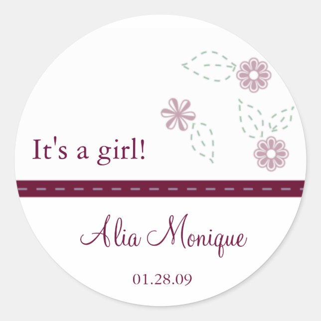 Flower with Stitched Ribbon Stickers (Front)