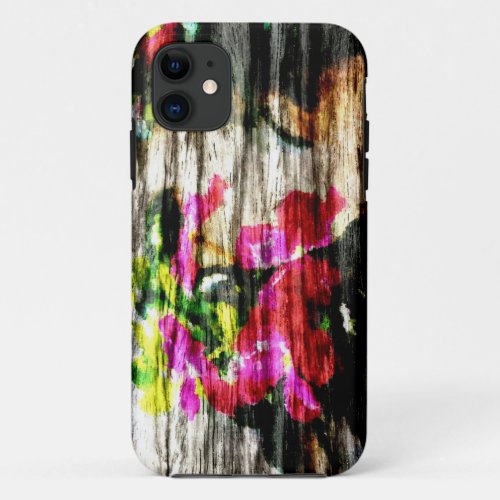 Flower Wood Art iPhone 11 Case