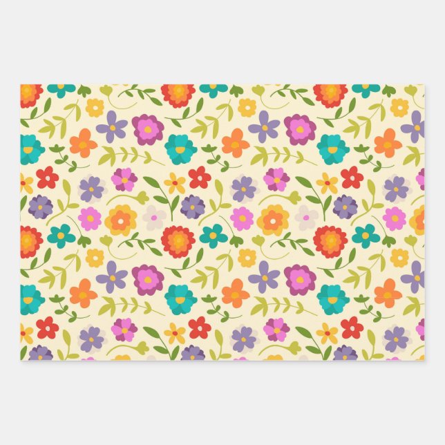 Flower Wrapping Paper Sheets (Front)