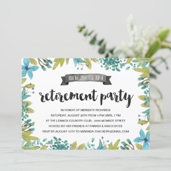 Flower Wreath | Floral Retirement Party Invitation | Zazzle