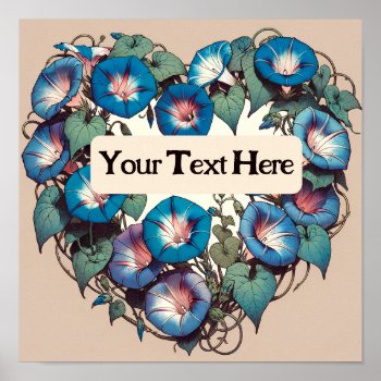 Flower Wreath Heart Spring Love Nature Gardener    Poster by Vintage_Bubb at Zazzle