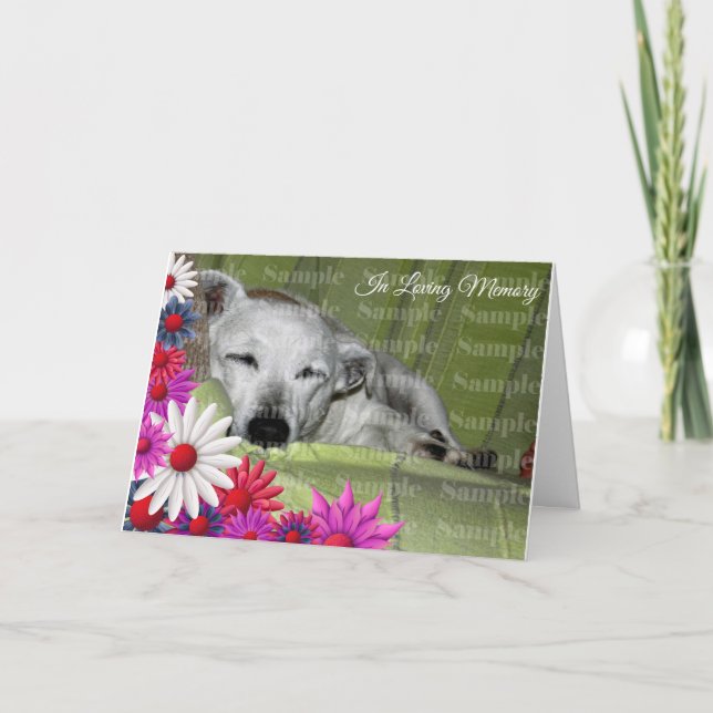 Flower wreath pet loss photo | Customize Card (Front)