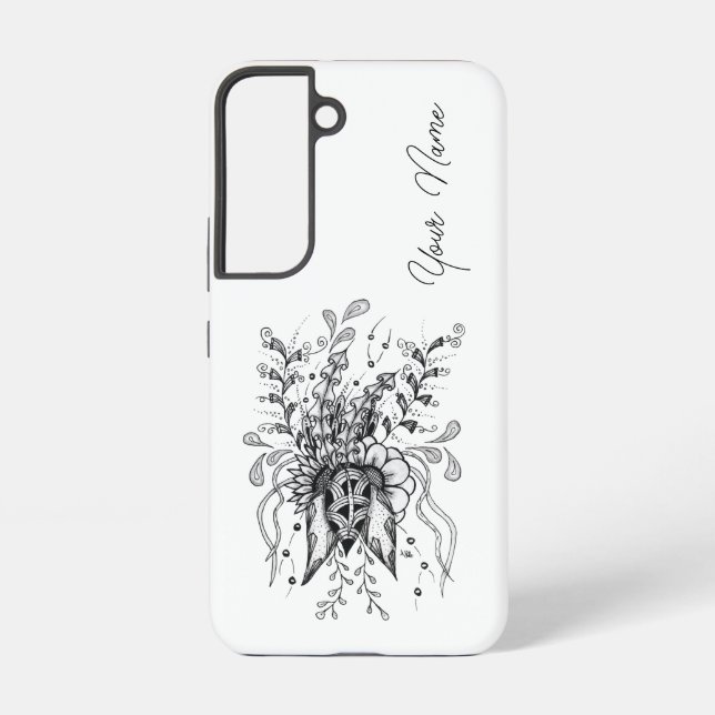 Flower Zen Art, drawn - Samsung Galaxy Case (Back)
