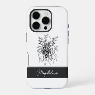 Flower Zen Art Hand-Drawn black & white -  iPhone 16 Pro Case