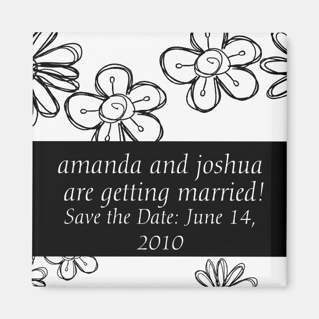 Flowerdoodles-save the date magnet (Front)