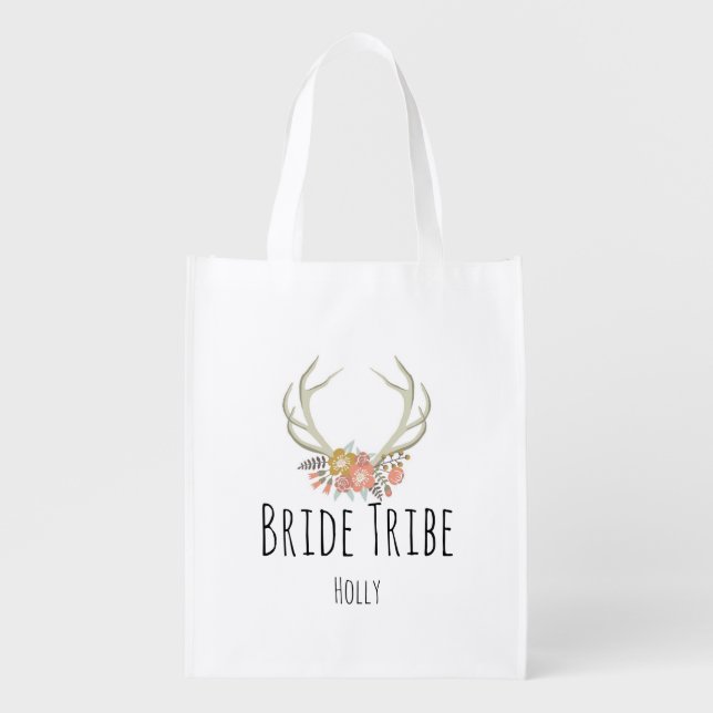 Flowered Antler-Reusable Bag (Front)