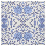 Flowered blue and white fabric