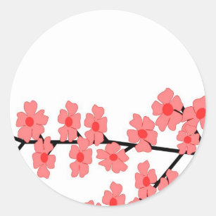 flowered branch Name tag stickers