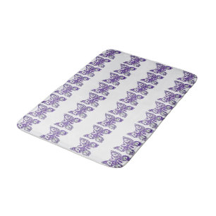Flowered Butterflies Bath Mat
