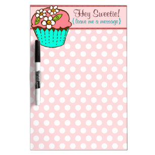 Flowered Cupcake Dry Erase Board
