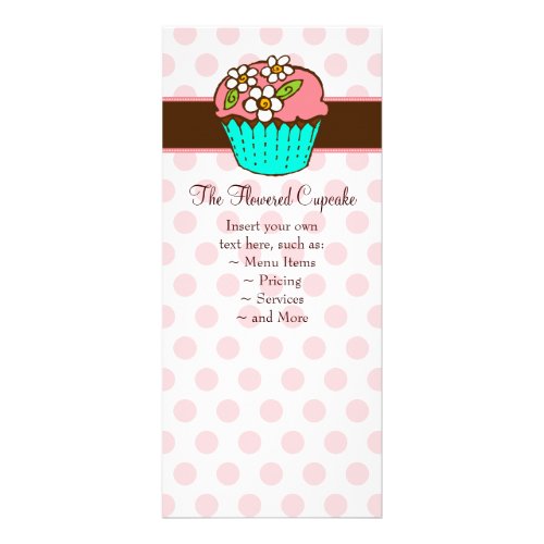 Flowered Cupcake Rack Card