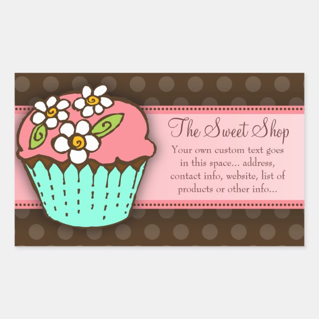Flowered Cupcake Sticker (Front)