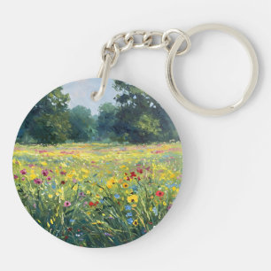 Flowered field keychain