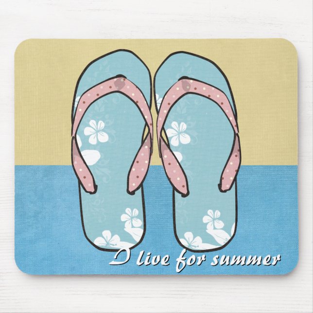 Flowered Flipflops Mousepad (Front)