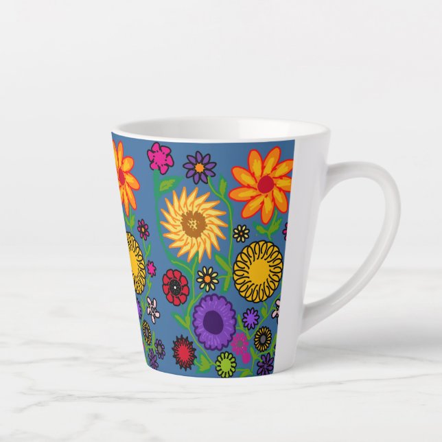 flowered  latte mug (Right)