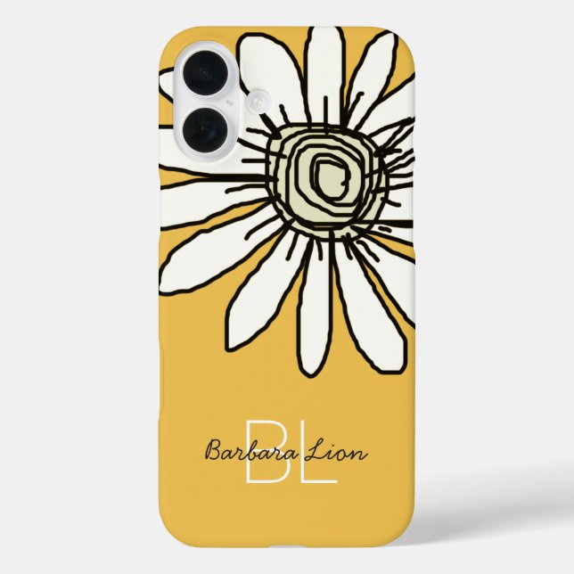 flowered on yellow personalized Case-Mate iPhone case (Back)