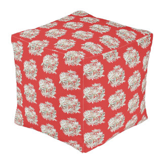 Flowered Outdoor Pouf