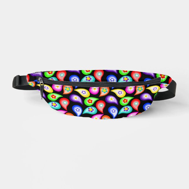 Flowered Paisleys Cute Fanny Pack (Front)