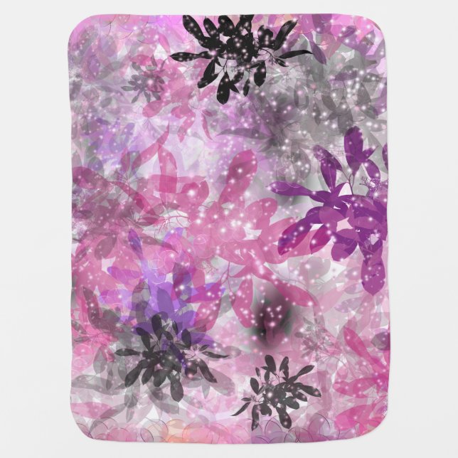 Flowered Pink Baby Blanket (Front)