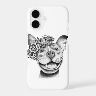 Flowered Pitbull iPhone 17 Case